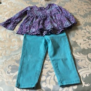 Turquoise and purple Carter’s matching set